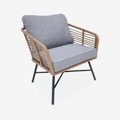 Salon De Jardin Bas Résine Tressée Effet Rotin 5 Places Couleur : Bois / Gris Chiné 9 Salon De Jardin Bas Résine Tressée Effet Rotin 5 Places Couleur : Bois / Gris Chiné -Sweeek raw3101gy e2f4e2450a9a4fd4cfc9535065e43e6d