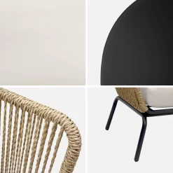 Salon De Jardin Bas, Résine Tressée Effet Rotin, 4 Places Couleur : Beige -Sweeek raw4plbg 1ab1de548f65e483b7255a4d8b4cf0c1