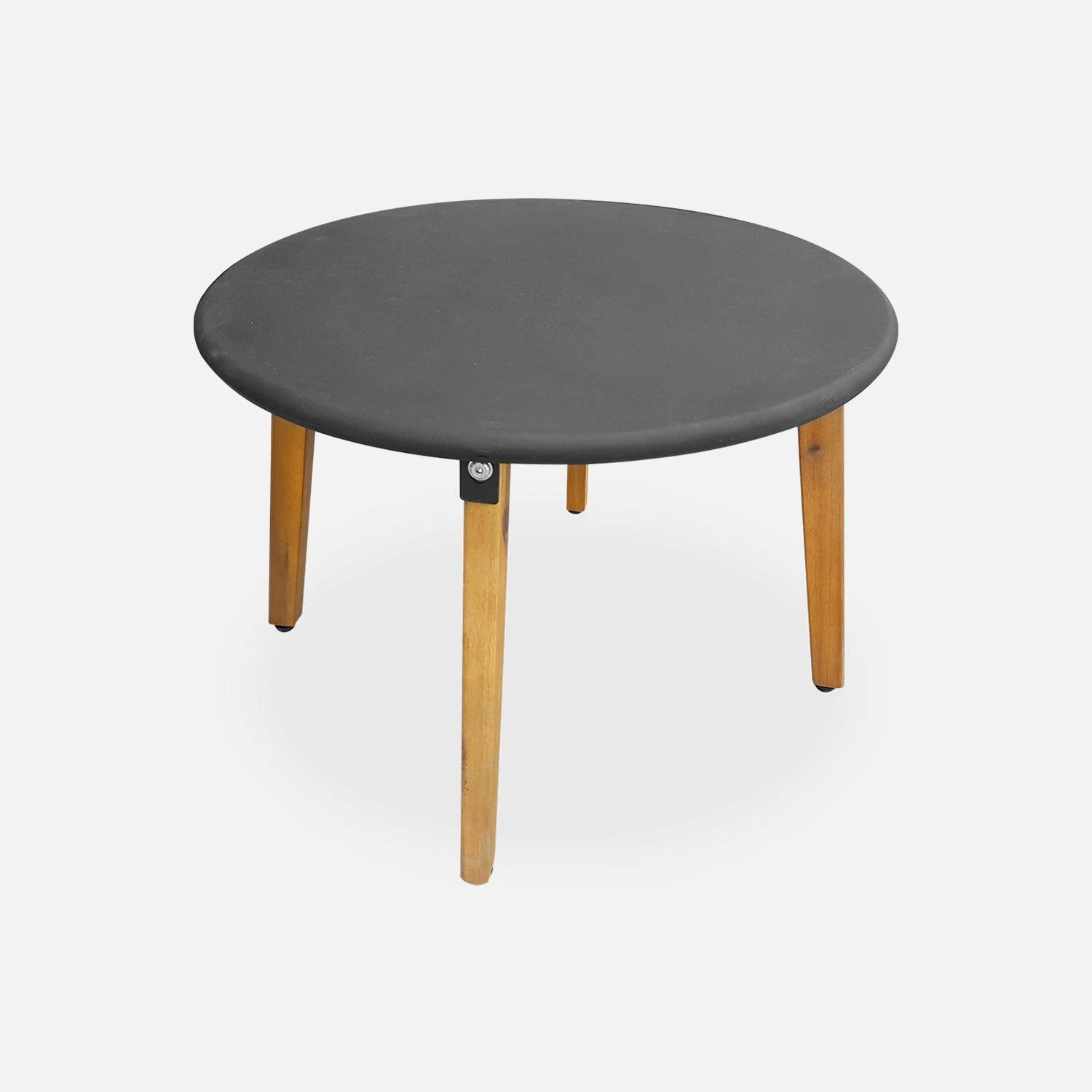 Salon De Jardin Bas Résine Tressée Effet Rotin 2 Places Couleur : Gris Chiné 6 Salon De Jardin Bas Résine Tressée Effet Rotin 2 Places Couleur : Gris Chiné – Image 6