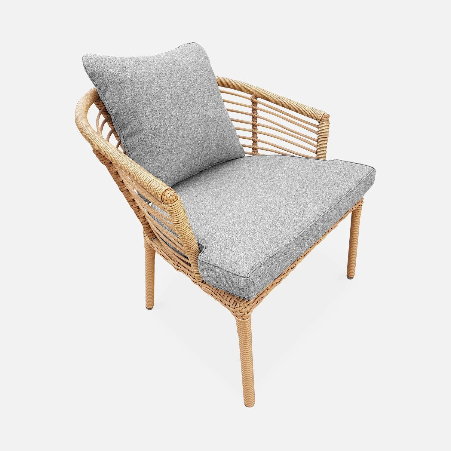 Salon De Jardin Bas Résine Tressée Effet Rotin 2 Places Couleur : Gris Chiné 5 Salon De Jardin Bas Résine Tressée Effet Rotin 2 Places Couleur : Gris Chiné – Image 5