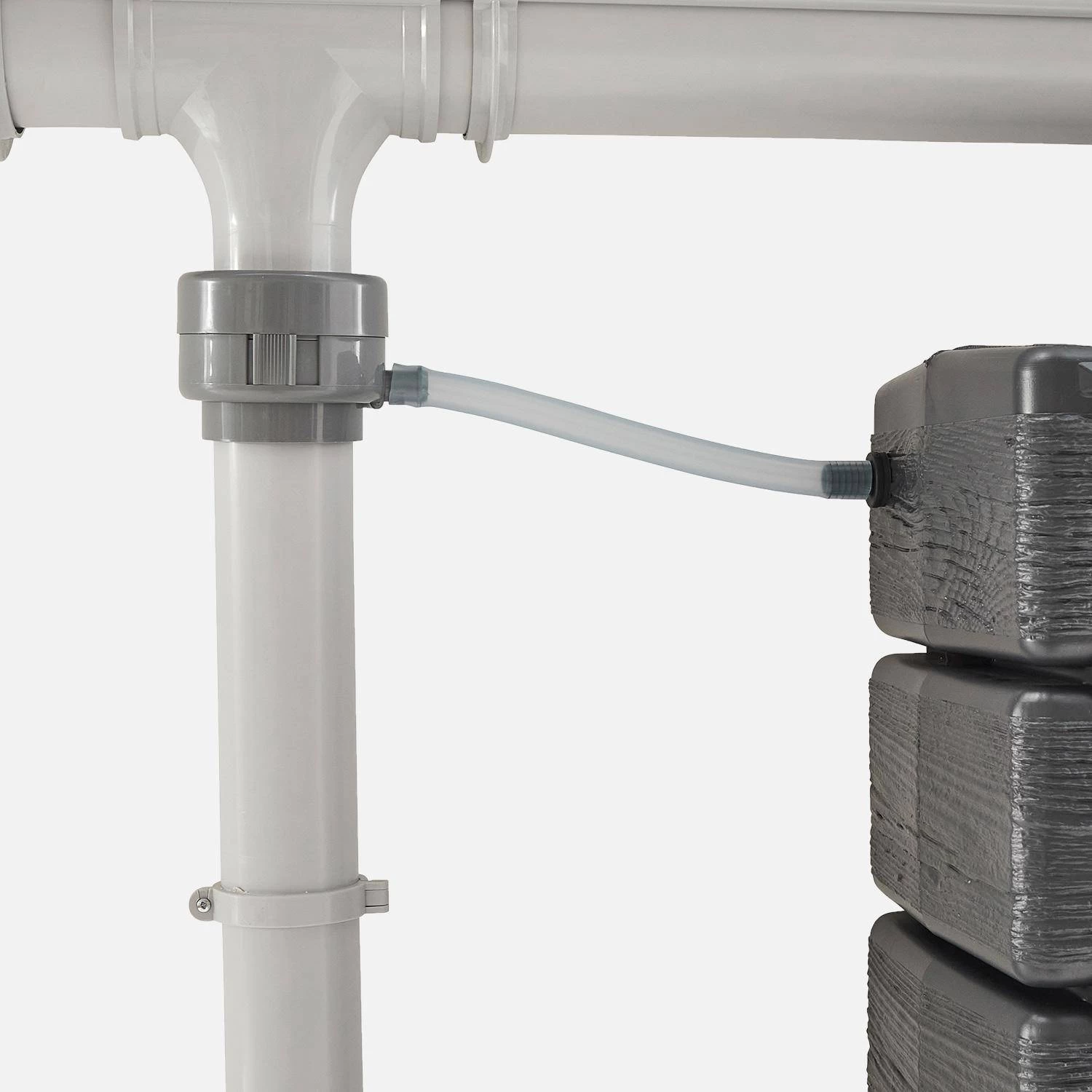 Kit De Raccord Au Chéneau Pour Récupérateur D'eau Couleur : Gris 2 Kit De Raccord Au Chéneau Pour Récupérateur D'eau Couleur : Gris – Image 2