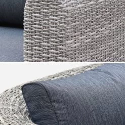 Salon De Jardin Résine Tressée Ronde 6 Places Couleur : Gris / Gris Chiné -Sweeek rw3005gy 39965a0ded093557fd4b4af91f1dda6c