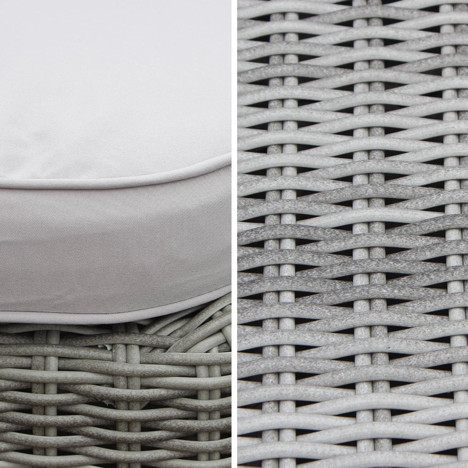 Salon De Jardin Résine Tressée 4 Places Couleur : Nuances De Gris / Gris Clair 5 Salon De Jardin Résine Tressée 4 Places Couleur : Nuances De Gris / Gris Clair – Image 5