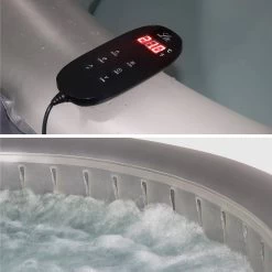 Spa Gonflable 6 Places Rond Bande LED, Système Anti-gel, Bâche -Sweeek spa205lrledgy 4a75da775c9629b42396a58bb45c3d48