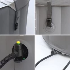 Spa Gonflable 6 Places Rond Bande LED, Système Anti-gel, Bâche -Sweeek spa205lrledgy f8296d67b52d21fa5b58b2692144461b