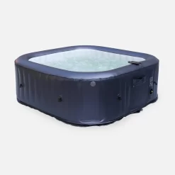 Spa Gonflable 6 Places Carré Jets Hydromassages Désinfection UVC Anti Gel, M-one