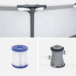 Piscine Hors Sol Tubulaire Ronde Avec Pompe Et Filtre ∅3,6m -Sweeek spbw370fpgy 1180f1ea6d501bbd9934b9250bf8de46