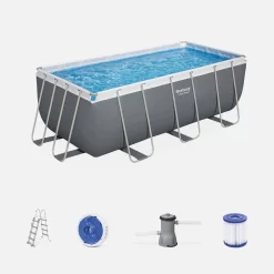 Piscine Hors Sol Tubulaire Rectangulaire Avec Accessoires