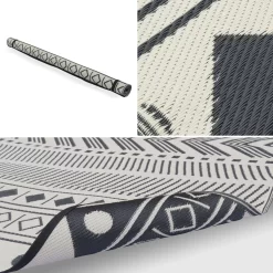 Tapis Extérieur Rectangulaire Motif Ethnique Noir/beige 7 Tapis Extérieur Rectangulaire Motif Ethnique Noir/beige -Sweeek tapis d exterieur 180x120cm bamako rectangulaire motif ethnique noir beige jacquard reversible indoor outdoor 9270981471ac8c2b8233b5253dda8c9d