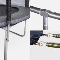 Trampoline 370cm Filet Protection Couleur : Gris -Sweeek tr370grey 93931aae25789caf072148efc250f394