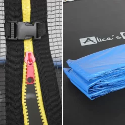 Trampoline 460cm Filet Protection Couleur : Bleu -Sweeek tr460blue e78fcf9d37edc4b1ef9762dd8dd145af