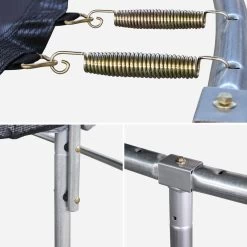 Trampoline 490cm Filet Protection Couleur : Gris -Sweeek tr490grey 8d39cbac2cdbf435a10fe43cb6c86095