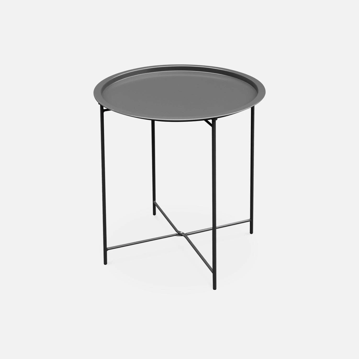 Table D'appoint Métal Ø46cm Couleur : Anthracite 1 Table D'appoint Métal Ø46cm Couleur : Anthracite
