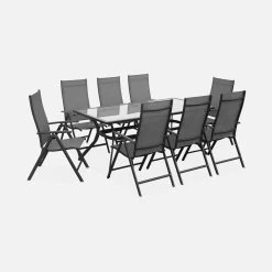 Table De Jardin Aluminium, 8 Chaises 10 Table De Jardin Aluminium, 8 Chaises -Sweeek tx190x8gris 2d353cbd81ade05968555bc54e0ce42f