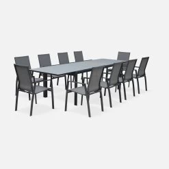Lot De 4 Fauteuils De Jardin Aluminium - Washington Couleur : Anthracite / Gris Foncé -Sweeek txarmx4co 752f11ede629b4935878e2c22f1a045d