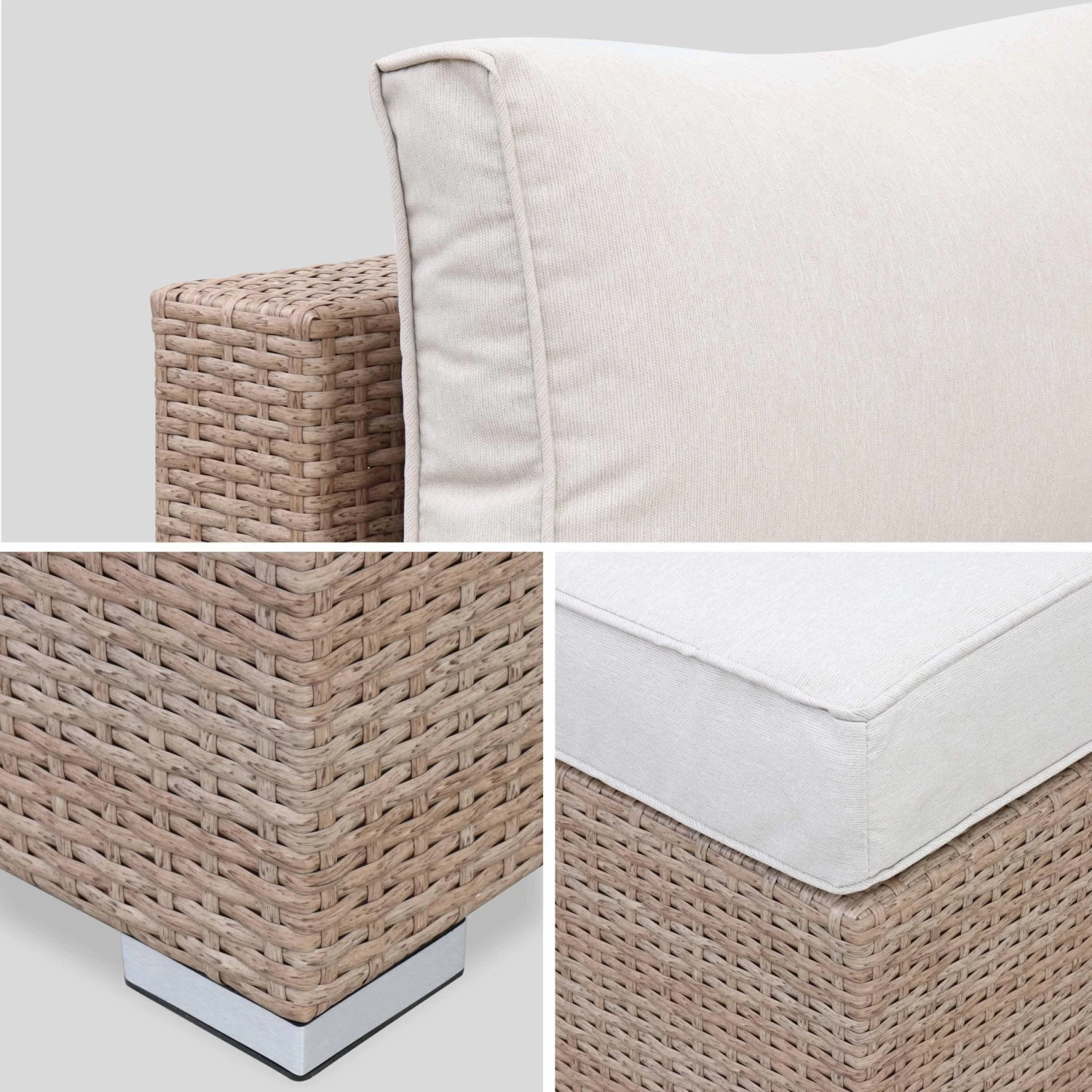 Salon De Jardin Résine Tressée 8 à 10 Places Couleur : Beige / Beige 7 Salon De Jardin Résine Tressée 8 à 10 Places Couleur : Beige / Beige – Image 7