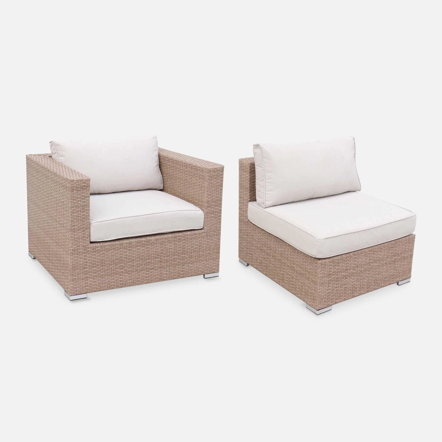 Salon De Jardin Résine Tressée 8 à 10 Places Couleur : Beige / Beige 4 Salon De Jardin Résine Tressée 8 à 10 Places Couleur : Beige / Beige – Image 4