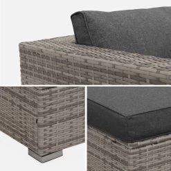 Salon De Jardin Résine Tressée 5 Places Couleur : Nuances De Gris / Gris 7 Salon De Jardin Résine Tressée 5 Places Couleur : Nuances De Gris / Gris -Sweeek w007mixgy e27c0d59b573acc1e660c6a5d8ff0728