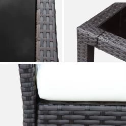 Table De Jardin Résine Tressée, 6 Fauteuils Couleur : Marron / Ecru -Sweeek wk150kdr6bn 9705b00d17f726d6798f7f913abbb528