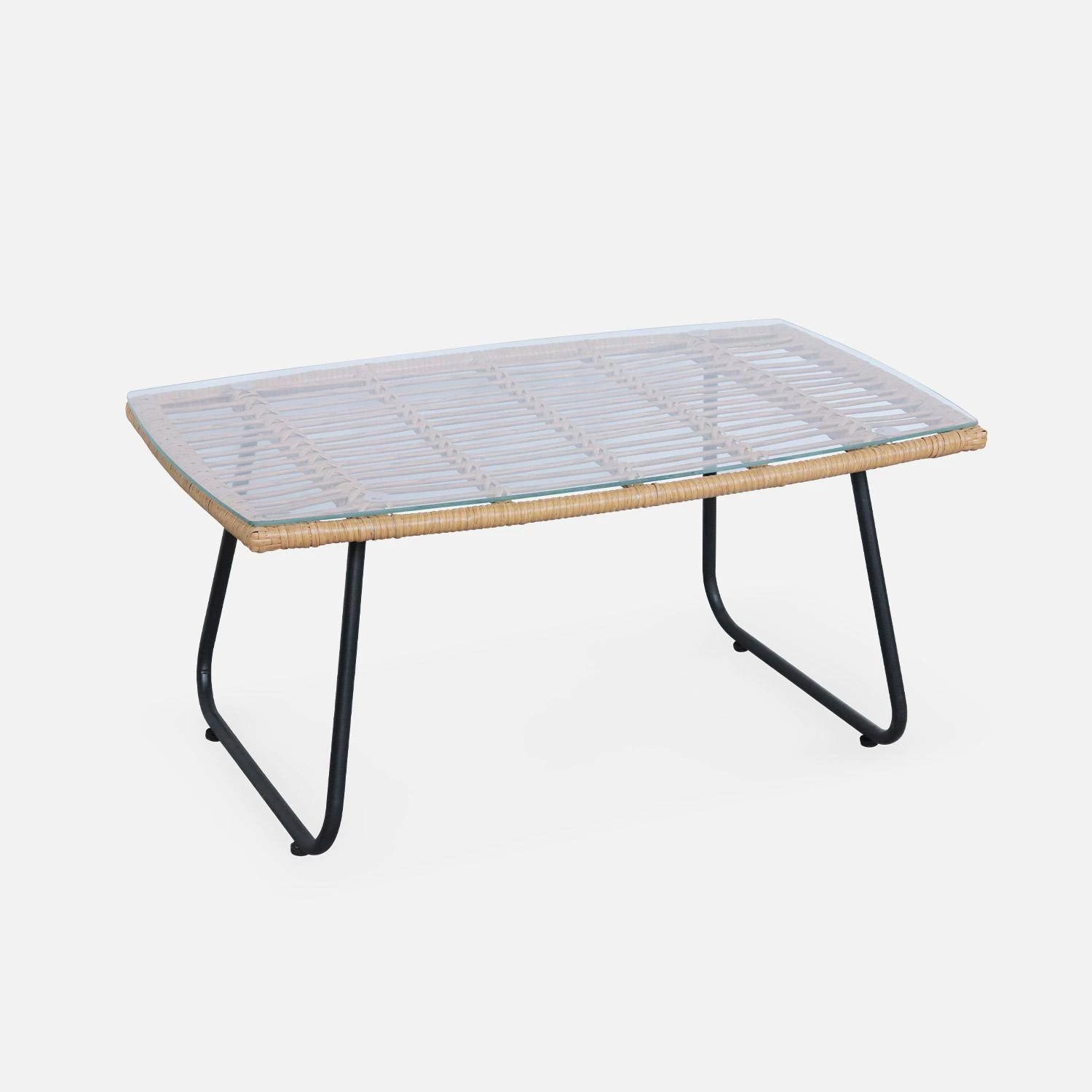 Salon De Jardin Résine Effet Rotin Et Métal 4 Places 6 Salon De Jardin Résine Effet Rotin Et Métal 4 Places – Image 6