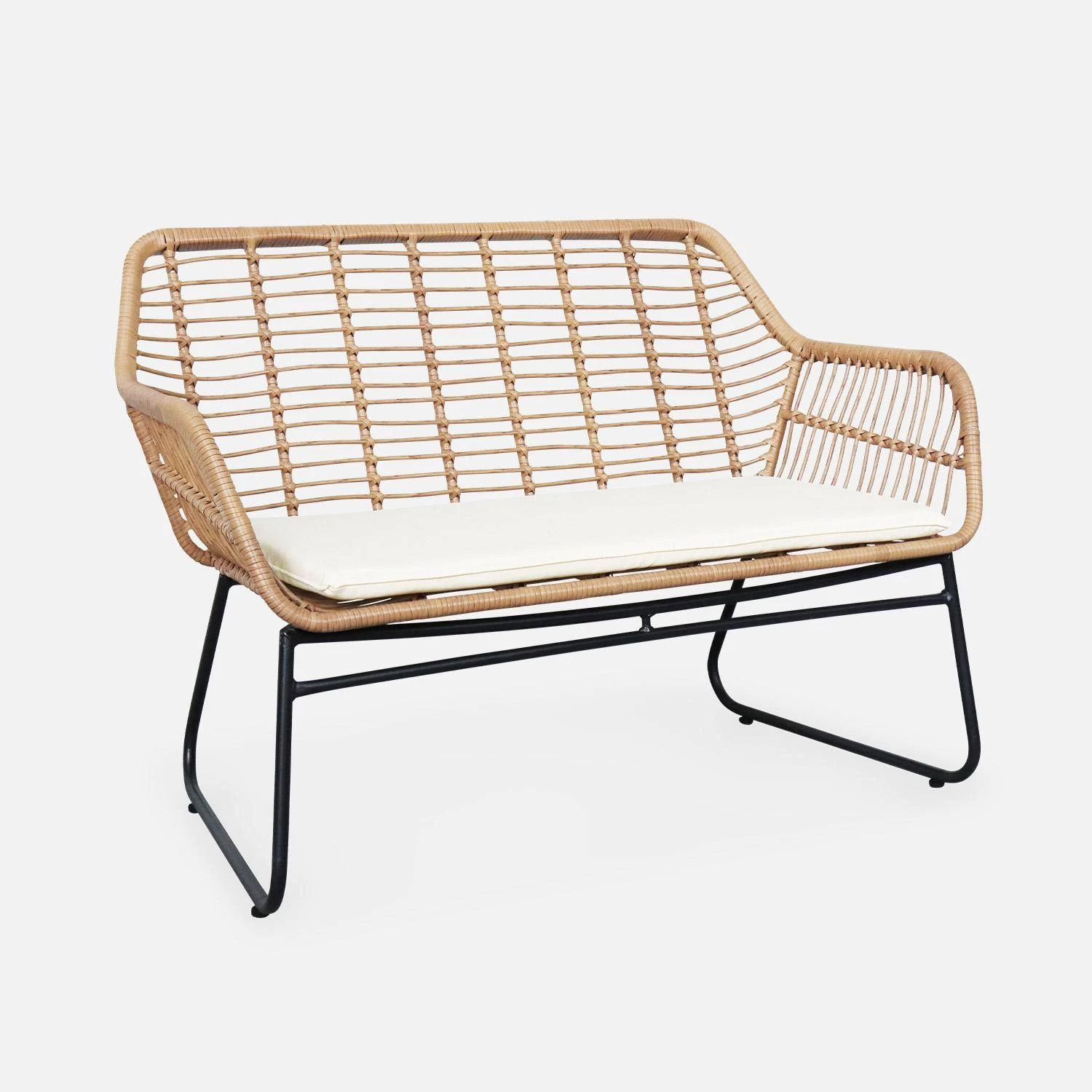 Salon De Jardin Résine Effet Rotin Et Métal 4 Places 5 Salon De Jardin Résine Effet Rotin Et Métal 4 Places – Image 5