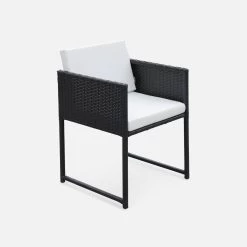 Table De Jardin Encastrable Résine Tressée 4 Chaises Couleur : Noir -Sweeek wk4cubebk 63bd946910b6d0ab75c600719a0b7eac