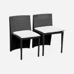 Table De Jardin Encastable Résine Tressée, 2 Chaises Couleur : Noir / Ecru 10 Table De Jardin Encastable Résine Tressée, 2 Chaises Couleur : Noir / Ecru -Sweeek wk64o2bk cd9f693e9f12afb043dea769f3ca6af3