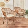 Fauteuil Effet Rotin Résine Et Métal (lot De 2)
