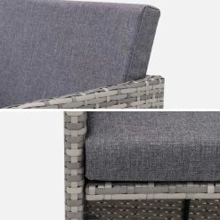 Table De Jardin Encastrable Résine Tressée, 8 Fauteuils Couleur : Nuances De Gris / Gris Chiné -Sweeek wkdgcube8mxgy f89e29acd601d739198280bd065a6a8e
