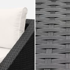 Salon De Jardin Triangle Résine Tressée 2 Places Couleur : Noir / Ecru -Sweeek wktrianglebk 1fe6486fbdd33f1920e9b0047cf7ffec