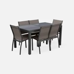 Table De Jardin Extensible Aluminium, 6 Chaises Couleur : Gris / Gris Taupe 8 Table De Jardin Extensible Aluminium, 6 Chaises Couleur : Gris / Gris Taupe -Sweeek xtp150r6co d8b352dd0e8c1ceca4d53120312e791d