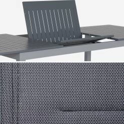 Table De Jardin Extensible Aluminium, 8 Chaises Couleur : Gris / Gris Foncé 12 Table De Jardin Extensible Aluminium, 8 Chaises Couleur : Gris / Gris Foncé -Sweeek xtsaf245r8at d60edadfbaff0b2e30b72afad518e2ad